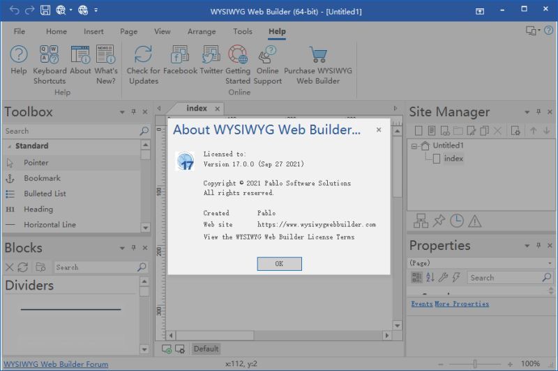 WYSIWYG Web Builder 17(网页制作软件) v17.0.0 破解版 附激活教程+汉化教程