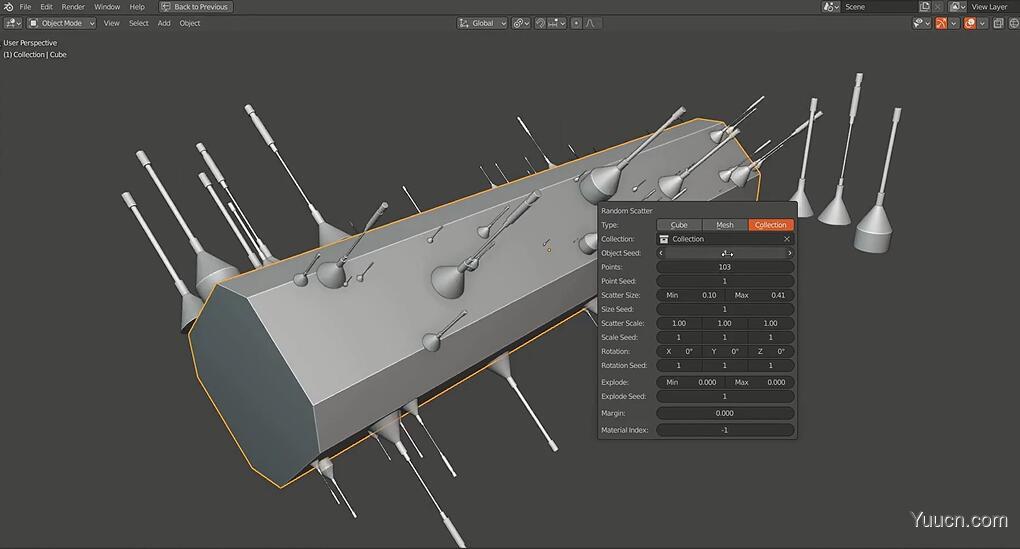 Blender随机建模流网格形状细节生成插件Random Flow V1.2.0 免费版