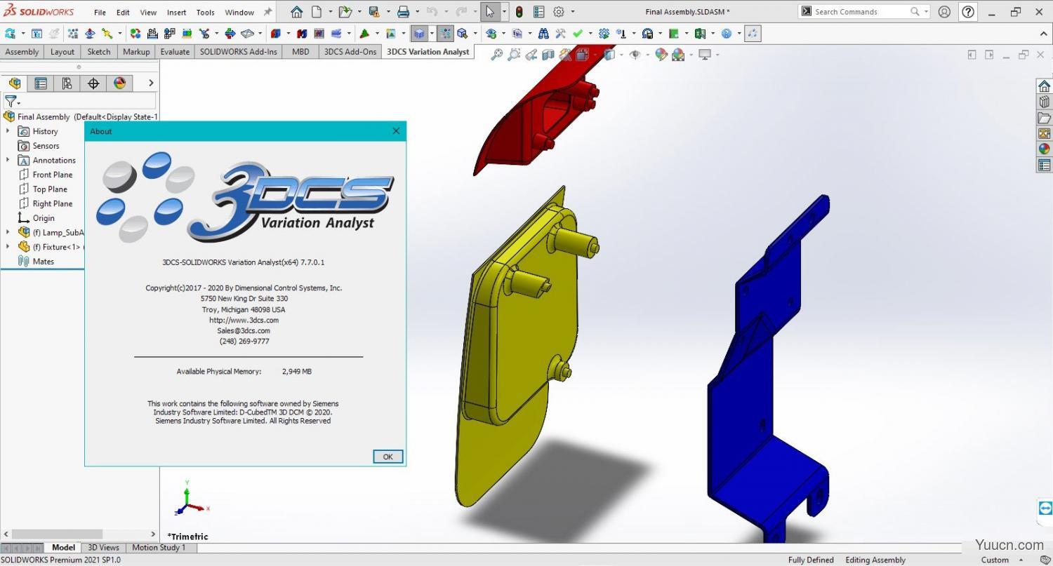 公差分析软件3DCS Variation Analyst 7.7.0.1 for SolidWorks 2016-2021 破解版