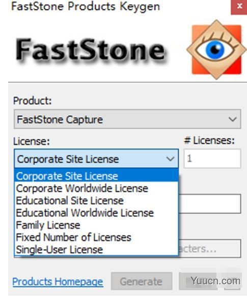 FastStone全系列产品注册机(FastStone Products Keygen) V1.2.0 绿色免费版