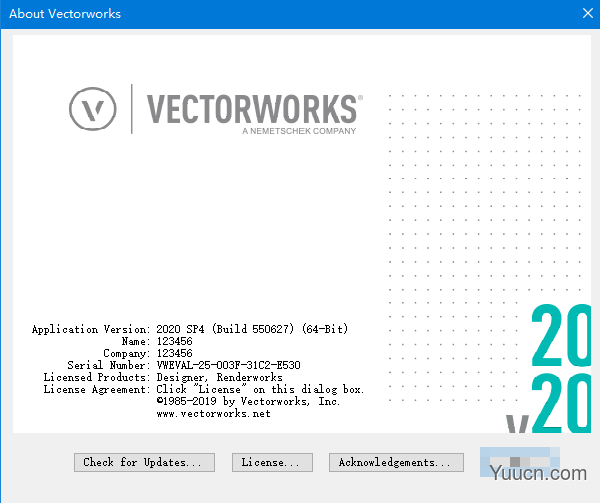 Vectorworks 2020(3D建模设计软件) SP4 英文激活版(附激活教程+激活补丁) 64位