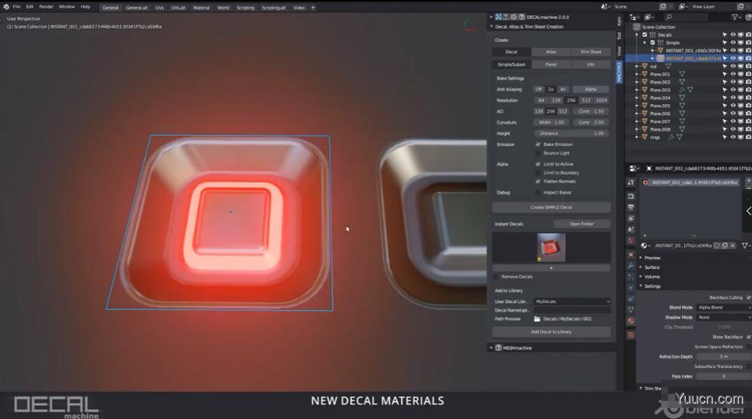 Blender表面贴花自动化建模插件 DECALmachine v2.3.0 免费版(含教程)