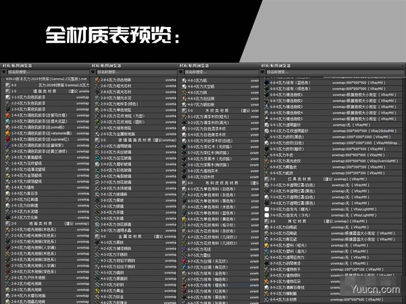 3ds max瓦力材质库2020最新版(支持VR4.1+Gamma2.2)