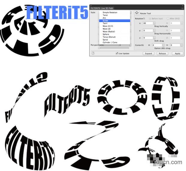 创意变形效果插件FILTERiT 5.4 for Illustrator CC-2020 中英文免费版 64位