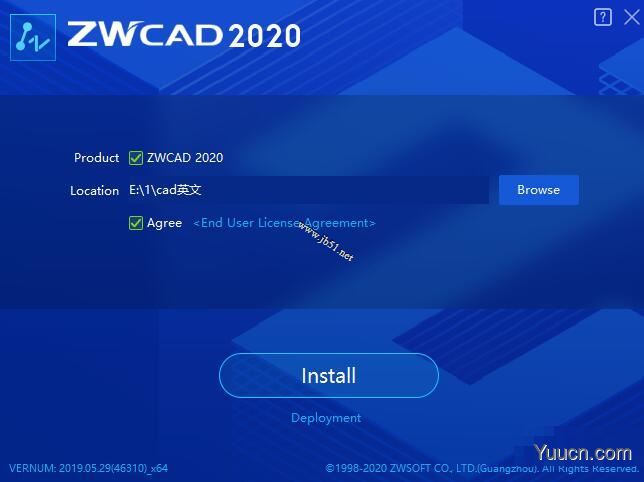 中望cad2020 V20190529 英文特别安装版(附激活文件+激活教程)32位/64位