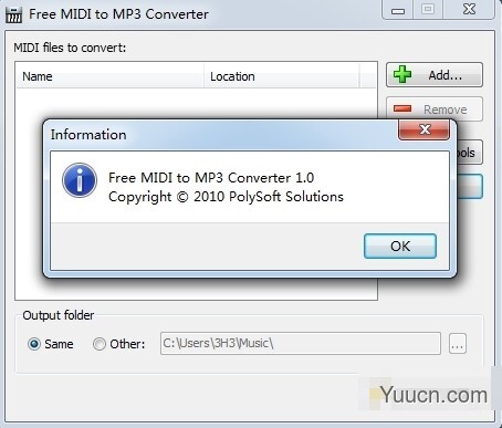 Free MIDI to MP3 Converter(音频格式转换) v1.0 官方绿色版