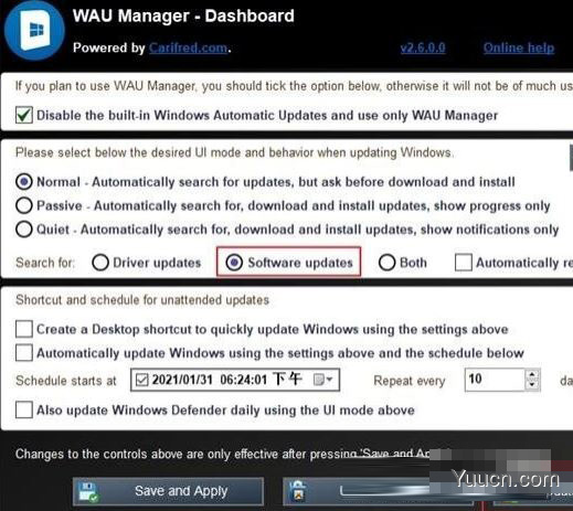 WAU Manager(WIN系统快速升级) v2.6.0.0 单文件绿色版