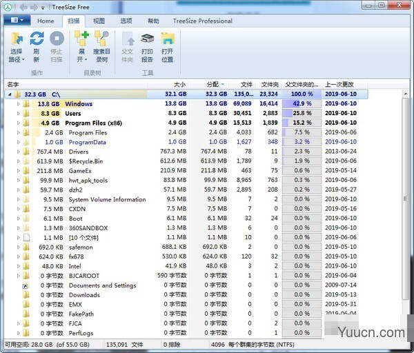 TreeSizeFree(硬盘文件整理) v4.4.2.514 绿色中文版