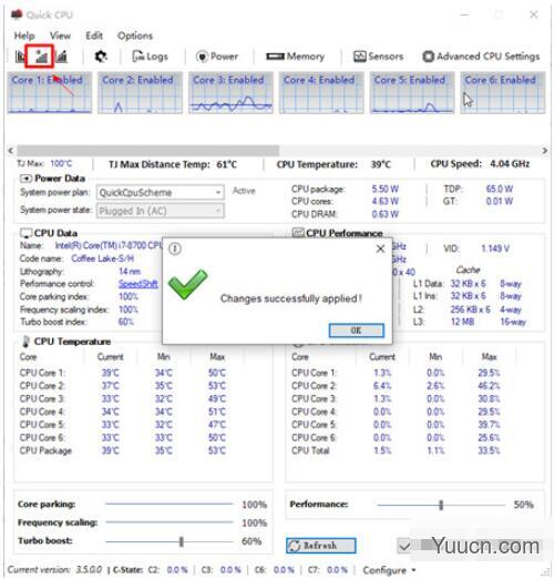 Quick CPU(CPU监测专业软件) 3.6.1.0 免费绿色便携版 64位