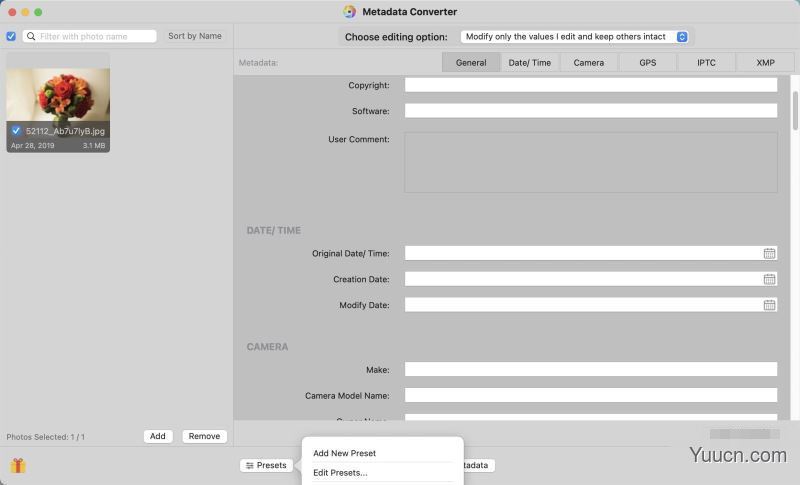 照片数据修改工具Metadata Converter for Mac v1.4 直装免费版