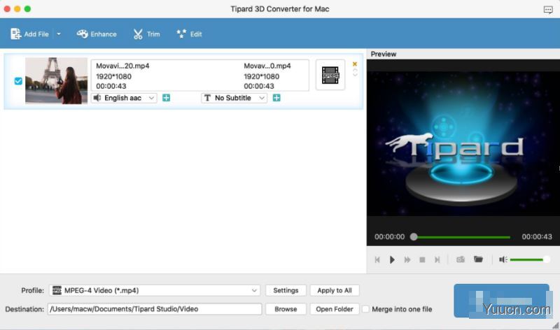 3D/2D视频格式互转软件 Tipard 3D Converter Mac v6.2.22 中文直装特别版