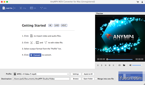 AnyMP4 MOV Converter for Mac V6.3.10 苹果电脑版