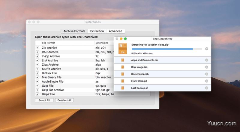 苹果电脑解压缩工具The Unarchiver-Unzip RAR ZIP Mac v3.3.0 中文直装破解版