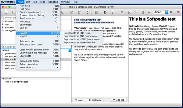 QOwnNotes Mac版