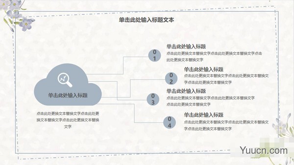 简约清新花卉韩范PPT模板